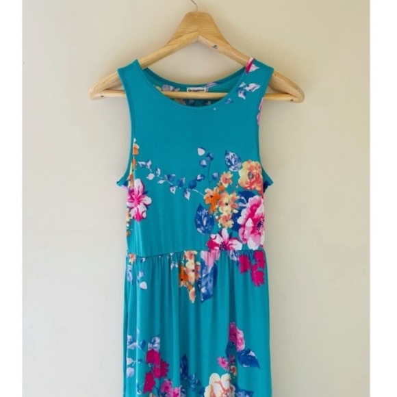 Turquoise Floral Maxi Dress Eloges by Egy - Picture 2 of 4